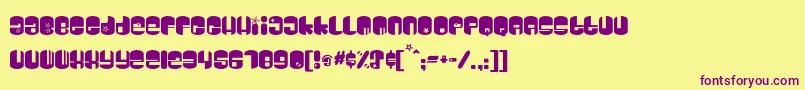 Dsgalaxyc Font – Purple Fonts on Yellow Background