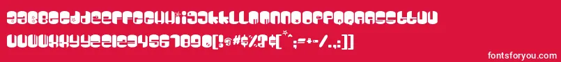 フォントDsgalaxyc – 赤い背景に白い文字