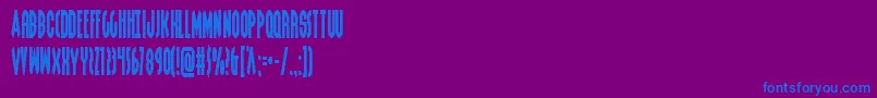 フォントGrendelsmothercond – 紫色の背景に青い文字
