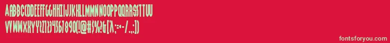 Grendelsmothercond-Schriftart – Grüne Schriften auf rotem Hintergrund