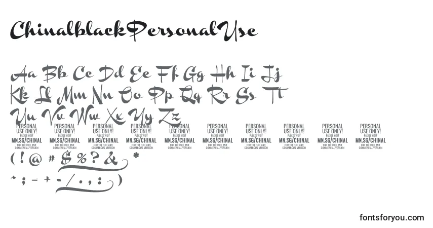 ChinalblackPersonalUseフォント–アルファベット、数字、特殊文字