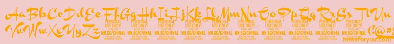 ChinalblackPersonalUse Font – Orange Fonts on Pink Background
