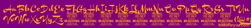 ChinalblackPersonalUse Font – Orange Fonts on Purple Background