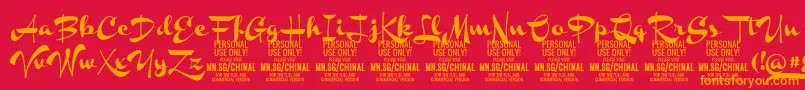 ChinalblackPersonalUse Font – Orange Fonts on Red Background