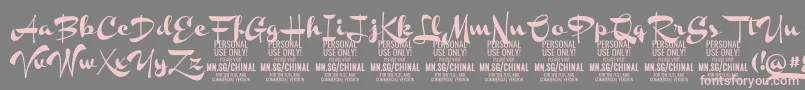 ChinalblackPersonalUse Font – Pink Fonts on Gray Background