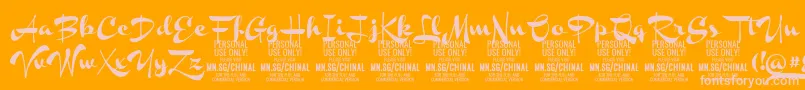 ChinalblackPersonalUse Font – Pink Fonts on Orange Background