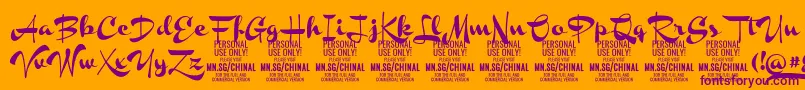 ChinalblackPersonalUse Font – Purple Fonts on Orange Background