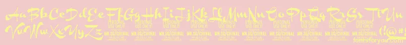 ChinalblackPersonalUse Font – Yellow Fonts on Pink Background