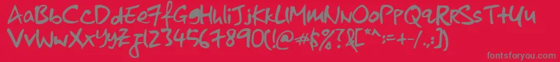 KkontagionPrintBold Font – Gray Fonts on Red Background