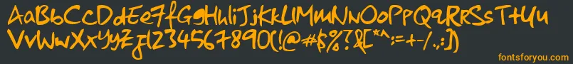 KkontagionPrintBold Font – Orange Fonts on Black Background