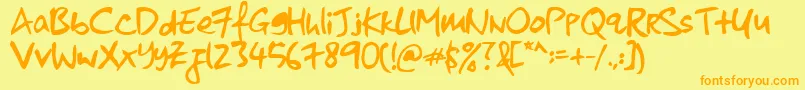 KkontagionPrintBold Font – Orange Fonts on Yellow Background