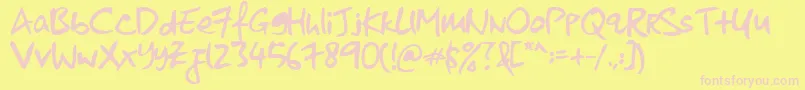 KkontagionPrintBold Font – Pink Fonts on Yellow Background