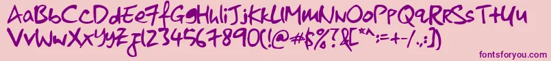 KkontagionPrintBold Font – Purple Fonts on Pink Background