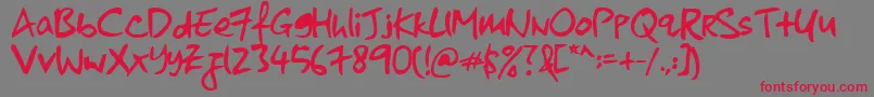 KkontagionPrintBold Font – Red Fonts on Gray Background