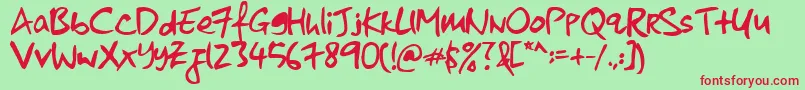 KkontagionPrintBold Font – Red Fonts on Green Background