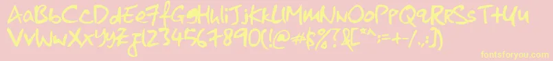 KkontagionPrintBold Font – Yellow Fonts on Pink Background
