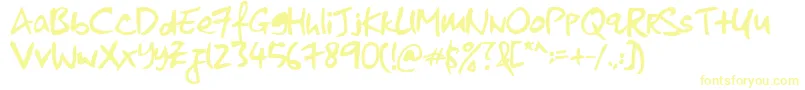 KkontagionPrintBold Font – Yellow Fonts on White Background