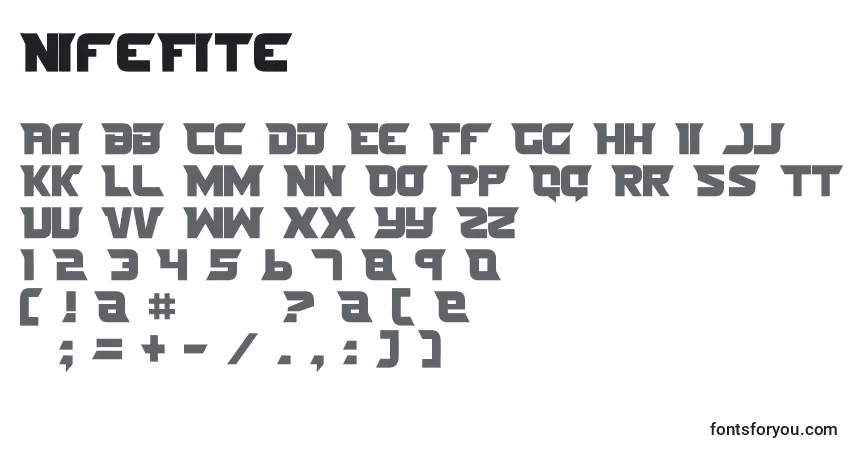 Шрифт NifeFite – алфавит, цифры, специальные символы