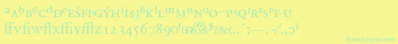 Шрифт GaramondprosskRegular – зелёные шрифты на жёлтом фоне