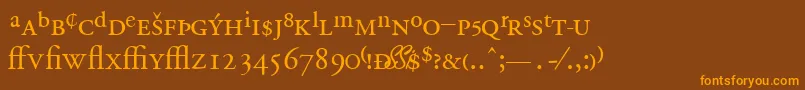 GaramondprosskRegular Font – Orange Fonts on Brown Background