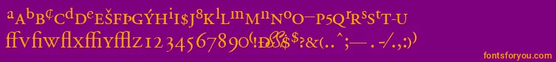 GaramondprosskRegular Font – Orange Fonts on Purple Background