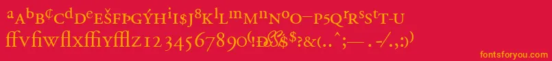 GaramondprosskRegular Font – Orange Fonts on Red Background