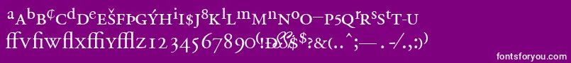 フォントGaramondprosskRegular – 紫の背景に白い文字