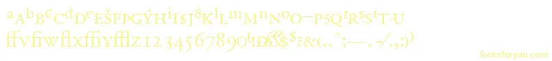 Police GaramondprosskRegular – polices jaunes sur fond blanc