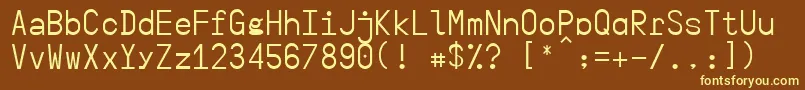 Yesyesno-fontti – keltaiset fontit ruskealla taustalla