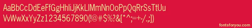 AbellCond Font – Yellow Fonts on Red Background