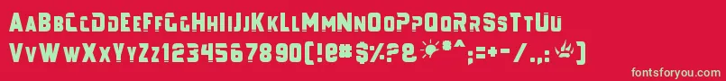 Galaxy ffy Font – Green Fonts on Red Background
