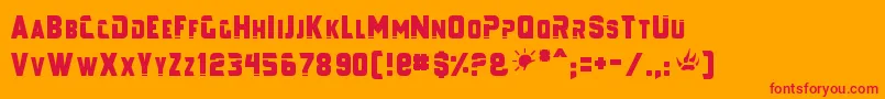 Galaxy ffy Font – Red Fonts on Orange Background