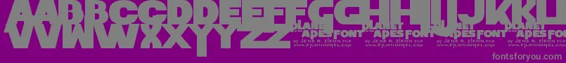 PlanetOfTheApes Font – Gray Fonts on Purple Background