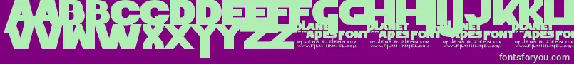 PlanetOfTheApes Font – Green Fonts on Purple Background