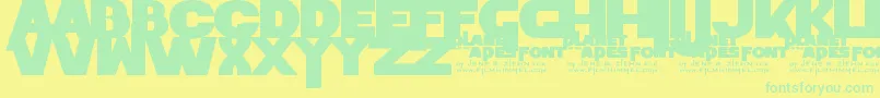 フォントPlanetOfTheApes – 黄色い背景に緑の文字