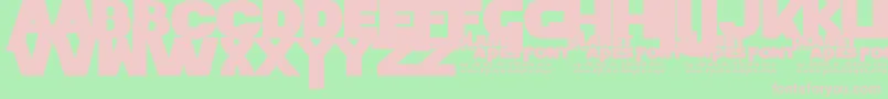 PlanetOfTheApes-fontti – vaaleanpunaiset fontit vihreällä taustalla