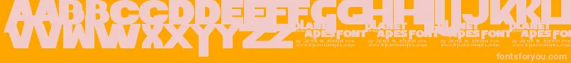 Police PlanetOfTheApes – polices roses sur fond orange