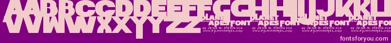 PlanetOfTheApes Font – Pink Fonts on Purple Background