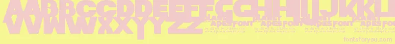 Fonte PlanetOfTheApes – fontes rosa em um fundo amarelo