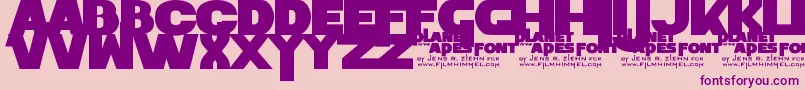 PlanetOfTheApes Font – Purple Fonts on Pink Background