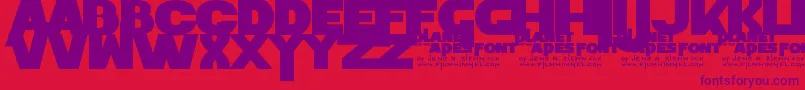 PlanetOfTheApes-fontti – violetit fontit punaisella taustalla