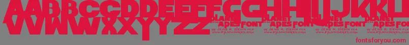 Police PlanetOfTheApes – polices rouges sur fond gris