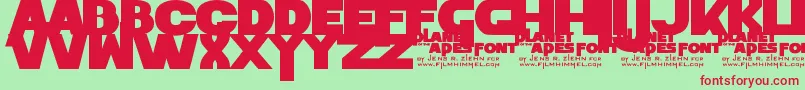 Шрифт PlanetOfTheApes – красные шрифты на зелёном фоне