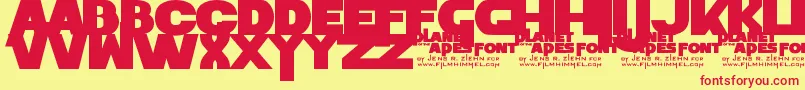 PlanetOfTheApes Font – Red Fonts on Yellow Background