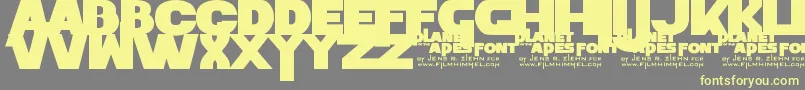 PlanetOfTheApes Font – Yellow Fonts on Gray Background