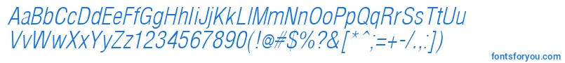 ArenaCondLightItalic Font – Blue Fonts on White Background