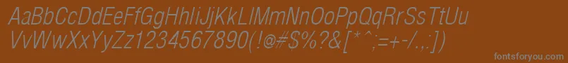 フォントArenaCondLightItalic – 茶色の背景に灰色の文字
