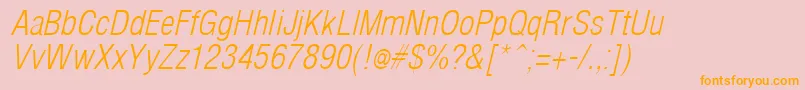 ArenaCondLightItalic Font – Orange Fonts on Pink Background