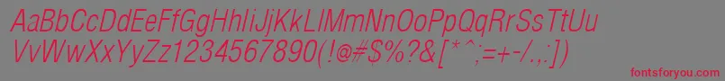 ArenaCondLightItalic Font – Red Fonts on Gray Background
