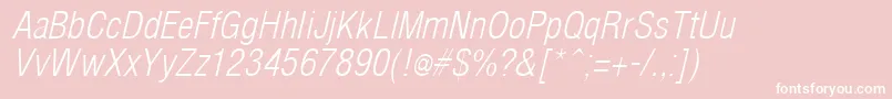 ArenaCondLightItalic Font – White Fonts on Pink Background